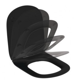 Capac vas WC SUBTIRE, inchidere lenta cu balamale usor de detasat, duroplast,negru Capac vas WC SUBTIRE, inchidere lenta cu balamale usor de detasat, duroplast,negru