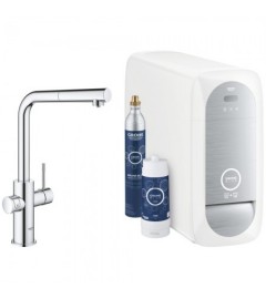  Baterie de bucatarie cu sistem de filtrare, racire si acidulare, pipa L, crom,Grohe Blue Home Ondus